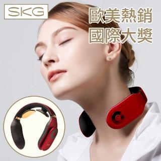 【SKG】智慧時尚輕薄設計多段式頸椎熱敷按摩器 尊爵紅-4098