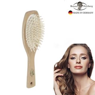 【BRAUN WETTBURG 珀薇】德國製好舒壓圓形大木齒氣墊好按摩梳(氣墊好按摩梳/梳頭按摩美容/99狂購)