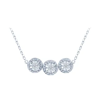 【King Star】三個心願20分18K金天然鑽石項鍊(整體視覺效果3克拉)