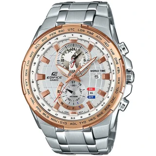 【CASIO 卡西歐】EDIFICE 世界時間雙顯計時錶(EFR-550D-7A)