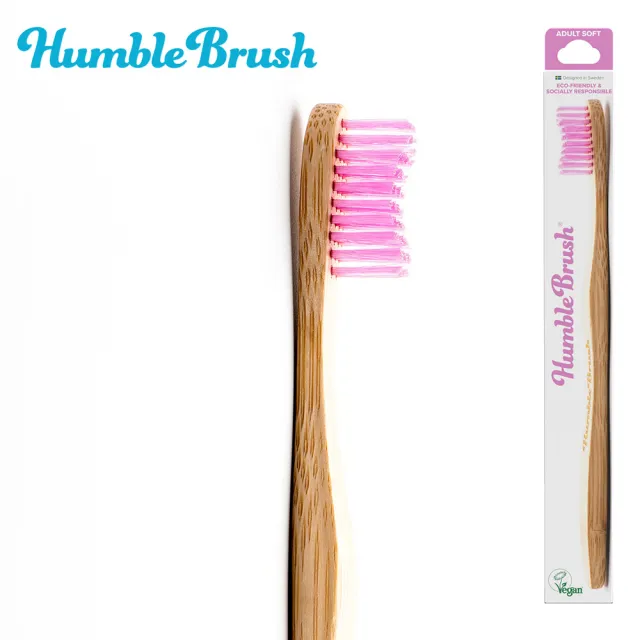 【Humble Brush 環保樂】瑞典竹製成人軟毛牙刷(5色)