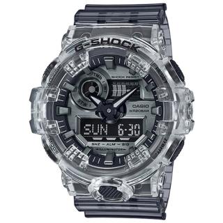 【CASIO 卡西歐】G-SHOCK 耐衝擊透明電子運動錶-漸變灰(GA-700SK-1A)