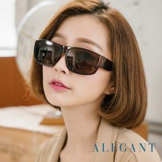 【ALEGANT】輕奢秘魯棕方框全罩式偏光墨鏡/外掛式UV400太陽眼鏡(外掛式/包覆式/寶麗來墨鏡/車用太陽眼鏡)