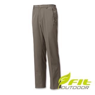 【Fit 維特】男-彈性吸排抗UV經典長褲-摩卡色 FS1802-05(休閒長褲/吸濕排汗)