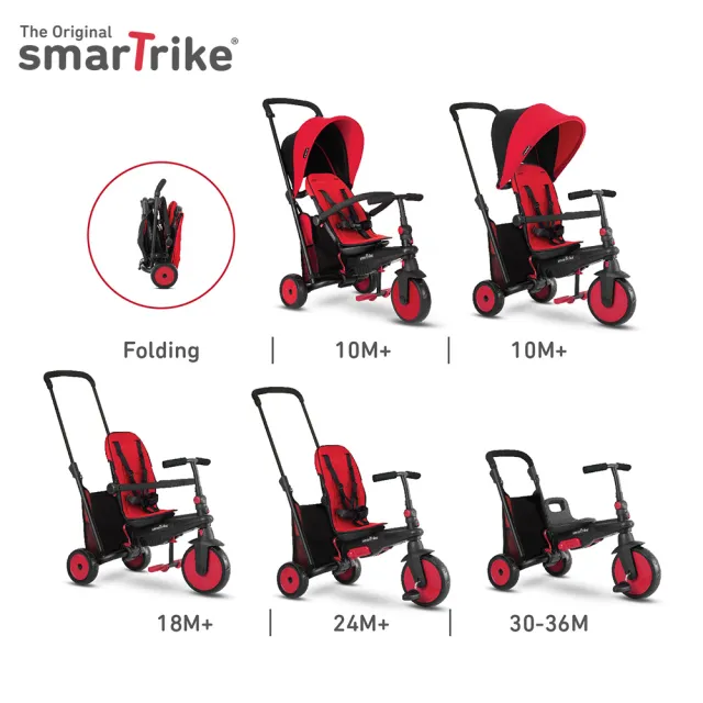 Smartrike 史崔克 STR3 折疊避震三輪車(3色)