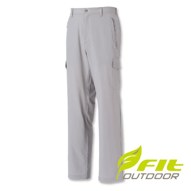 【Fit 維特】男-彈性吸排抗UV功能長褲-鋁灰 FS1803-71(抗UV/休閒日常/彈性舒適)