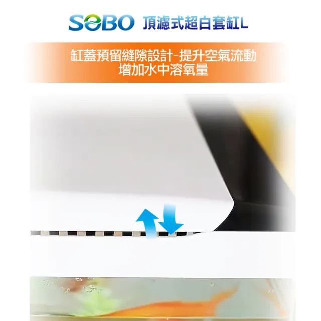 【SOBO 松寶】頂濾式超白套缸L-黑白兩色可選(約48x28x43cm魚缸)