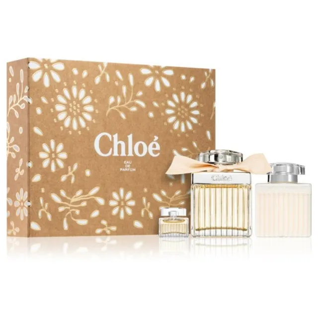 【Chloe’ 蔻依】同名女淡香精3入禮盒-國際航空版(淡香精75ml+淡香精5ml+體乳100ml)