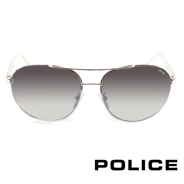 【POLICE】義大利質感都會感太陽眼鏡(白-POS8641-579X)