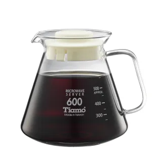 【Tiamo】耐熱玻璃咖啡花茶壺600cc-白色(HG2297W)