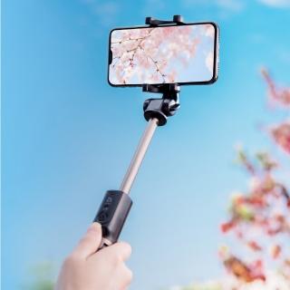 【ADAM 亞果元素】SELFIE 藍牙遙控腳架自拍棒 黑(可分離式藍芽遙控器)
