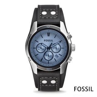 【FOSSIL】休閒穩重淺藍錶面參眼男錶(CH2564)