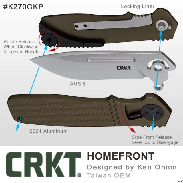 【CRKT】Homefront可拆式折刀(#K270GKP)