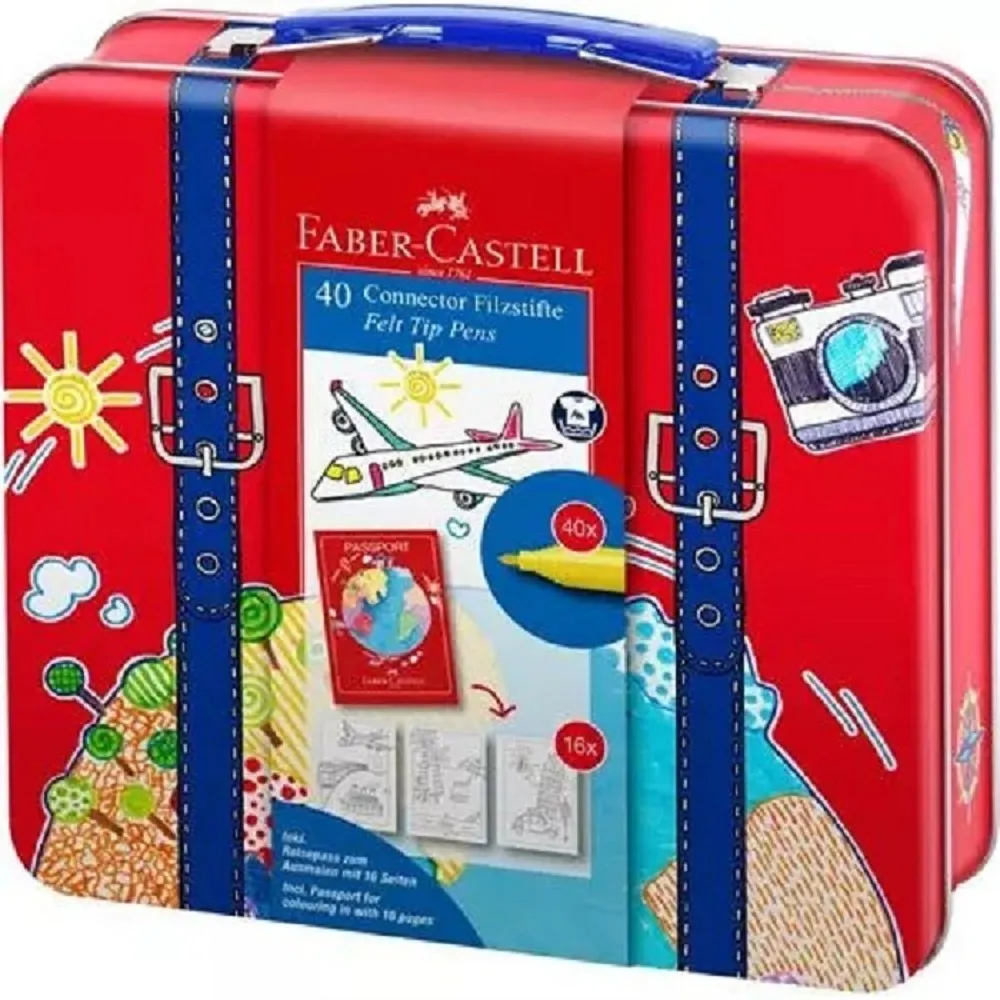 【Faber-Castell】155535旅行箱40色連接彩色筆