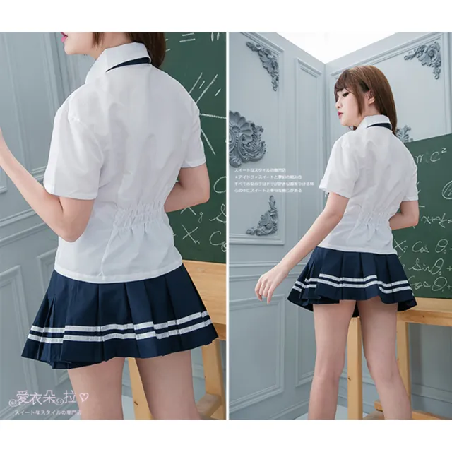 【愛衣朵拉】制服 角色扮演學生服裝 XS-XL(角色扮演 白襯衫 百摺裙 學生服 情趣)