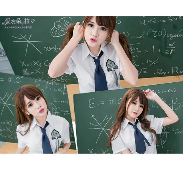 【愛衣朵拉】制服 角色扮演學生服裝 XS-XL(角色扮演 白襯衫 百摺裙 學生服 情趣)