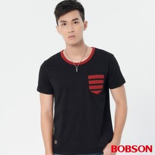 【BOBSON】男款條紋貼帶上衣(28022-88)