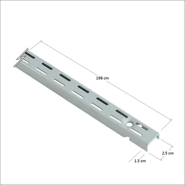 【特力屋】雅築壁掛式直立桿 198cm 白色