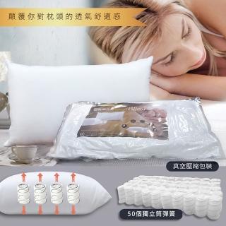 【Indian】50顆袋裝獨立筒彈簧透氣壓縮枕(1入)