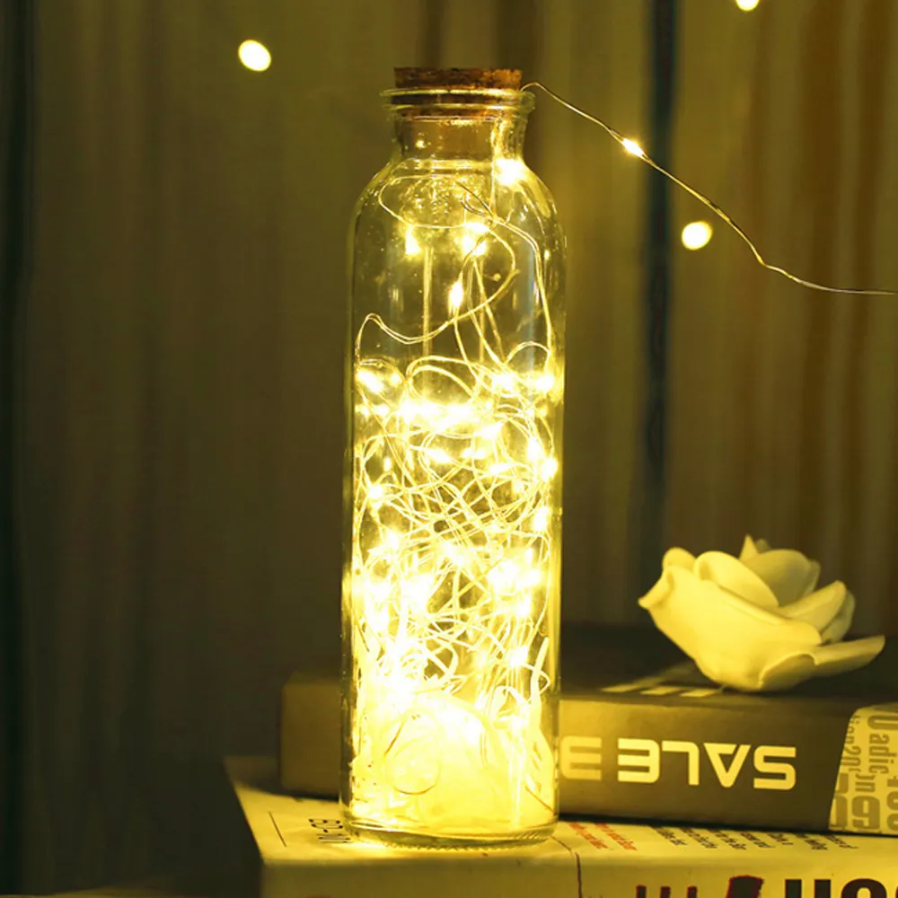 【iSFun】告白玻璃瓶＊浪漫滿天星銅線燈/暖黃光圓形瓶