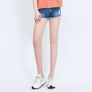 【BRAPPERS】女款 Boy Friend系列-中低腰彈性不收邊短褲(淺藍)