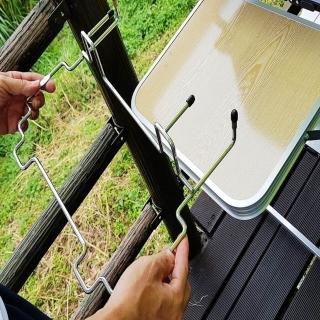 【May Shop】便攜鐵線收納架 野營桌掛架 燒烤野炊置物架 垃圾架