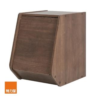 【特力屋】日本IRIS 木質可掀門堆疊櫃 深木色 30x40cm