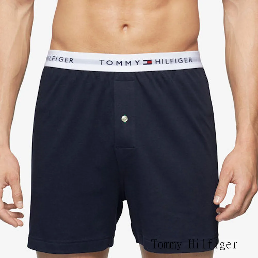【Tommy Hilfiger】男時尚舒適深藍色鈕扣平口內著-網(預購)