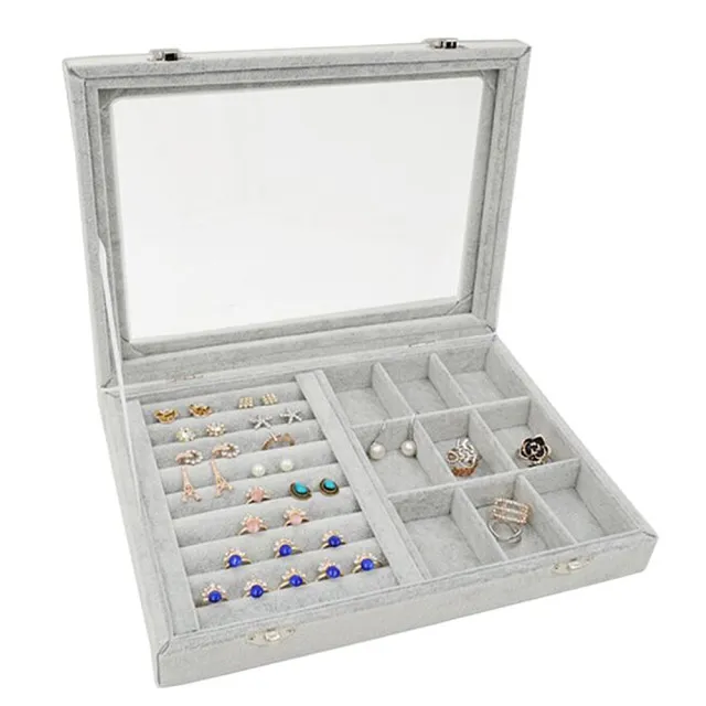 【Mega】冰花絨布 高檔首飾盒 珠寶盒(戒指 項鍊 耳環 飾品收納)