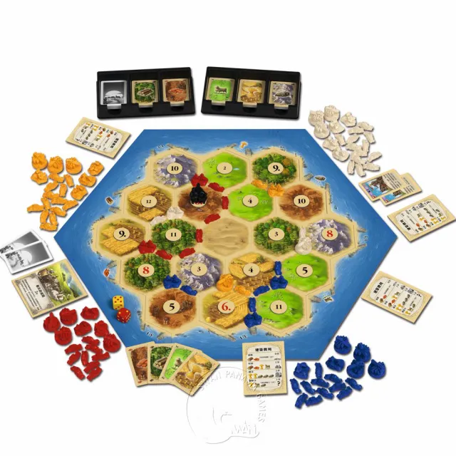 【新天鵝堡桌遊】卡坦島大盒版2019年版 Catan Big Box 2019(全家一起玩)