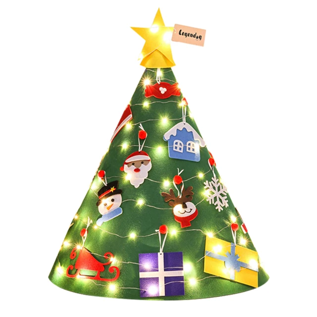 【Conalife】歡樂立體羊毛氈燈串聖誕樹-1組