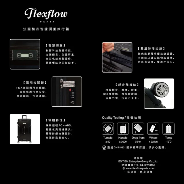 【Flexflow】太空灰 29吋 特務箱 智能測重 防爆拉鍊旅行箱(南特系列)