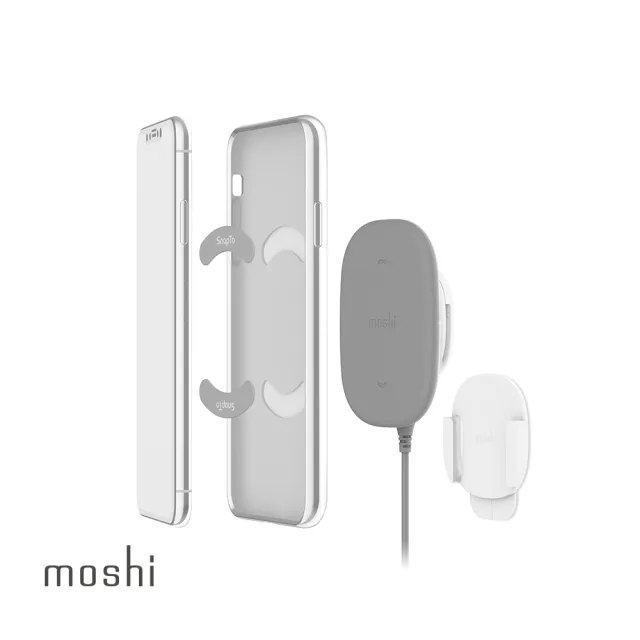 【moshi】SnapTo 磁吸無線充電座附磁吸固定基座組