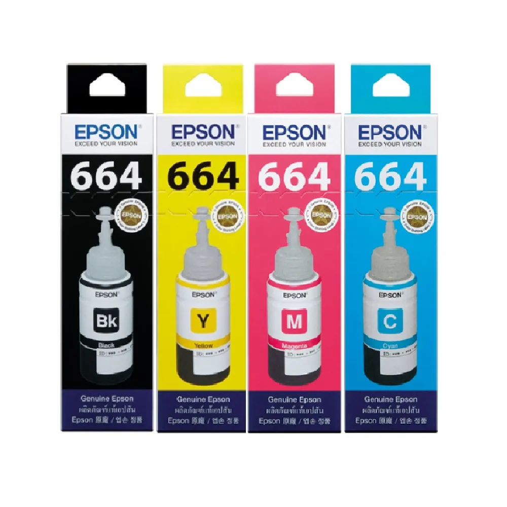 【EPSON】1黑3彩墨水組★T664 1黑3彩墨水瓶
