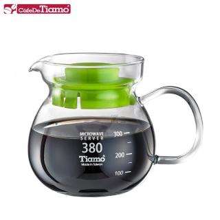 【Tiamo】玻璃壺玻璃把手380cc-綠色(HG2201G)