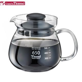 【Tiamo】玻璃壺玻璃把手650cc-黑色(HG2202BK)