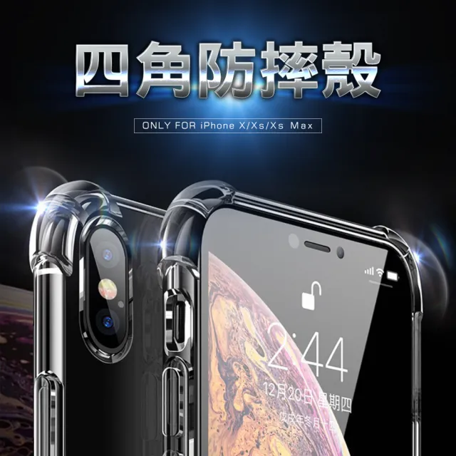 iPhone XSMax 透明四角防摔手機空壓殼(XSMax鋼化膜 XSMax保護貼)