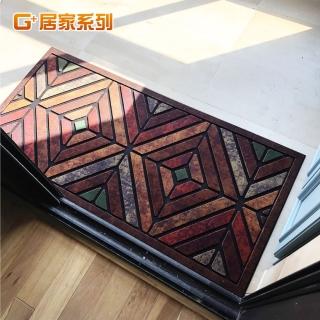 【G+ 居家】橡膠植絨戶外地墊-56x120cm 英倫經典菱格(迎賓地墊/入門墊/刮沙地墊/玄關墊)