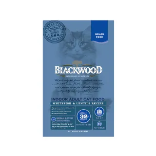 【BLACKWOOD 柏萊富】極鮮無榖 室內成貓配方（白鮭魚+扁豆）13.23磅/6kg