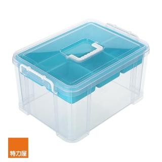 【特力屋】手提雙層整理箱 15L 38.5x28x21cm HK-15