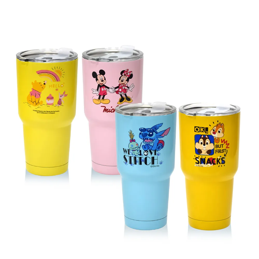 【迪士尼Disney】雙層不鏽鋼真空冰霸保冰杯900ml(2入組)(正版授權)