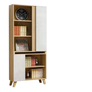 【WAKUHOME 瓦酷家具】JOYE清水模風格2.7尺書櫃