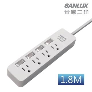 【SANLUX 臺灣三洋】轉接電源線-3孔4座4切插座(SYPW-344AA)