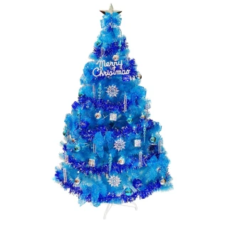【摩達客】台灣製-10尺/10呎-300cm豪華版晶透藍色聖誕樹(含銀藍系配件組/不含燈/本島免運費)