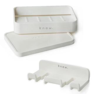【Know懂系列】Holder.Know 無痕多用途牙刷架組+Soap.Know 速乾珪藻土皂盒組