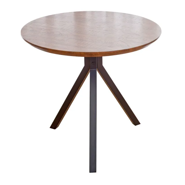 【BODEN】奇克2.7尺工業風圓形餐桌椅組合/洽談桌椅組合(一桌二椅)