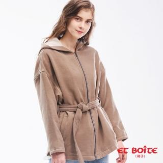 【BLUE WAY】女款 綁帶 毛呢 連帽 外套- ET BOiTE 箱子
