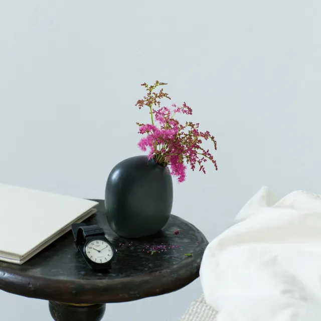 【Kinto】SACCO陶瓷造型花瓶180ml-黑