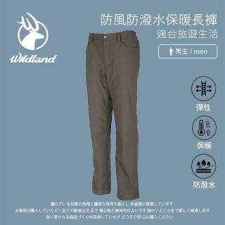【Wildland 荒野】男 防風防潑水保暖長褲-深卡其 W2302-63(戶外/保暖/休閒褲/機能褲/長褲)
