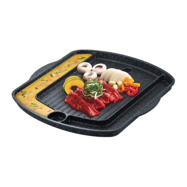 【吉來家】韓國製〜歐爸獨享不沾韓式烤盤36cm★送料理剪刀+烤肉夾(在家也能韓式烤肉/不沾鍋)